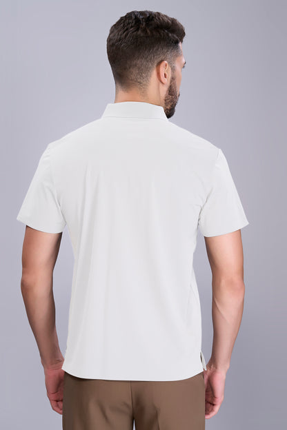 White - Stitchless Zip Polo T-shirt