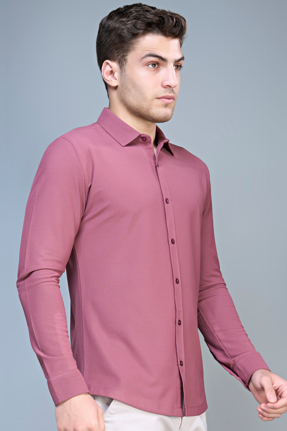 Maroon Smart Tech Full Sleeve Shirt  Maxzone Clothing M  