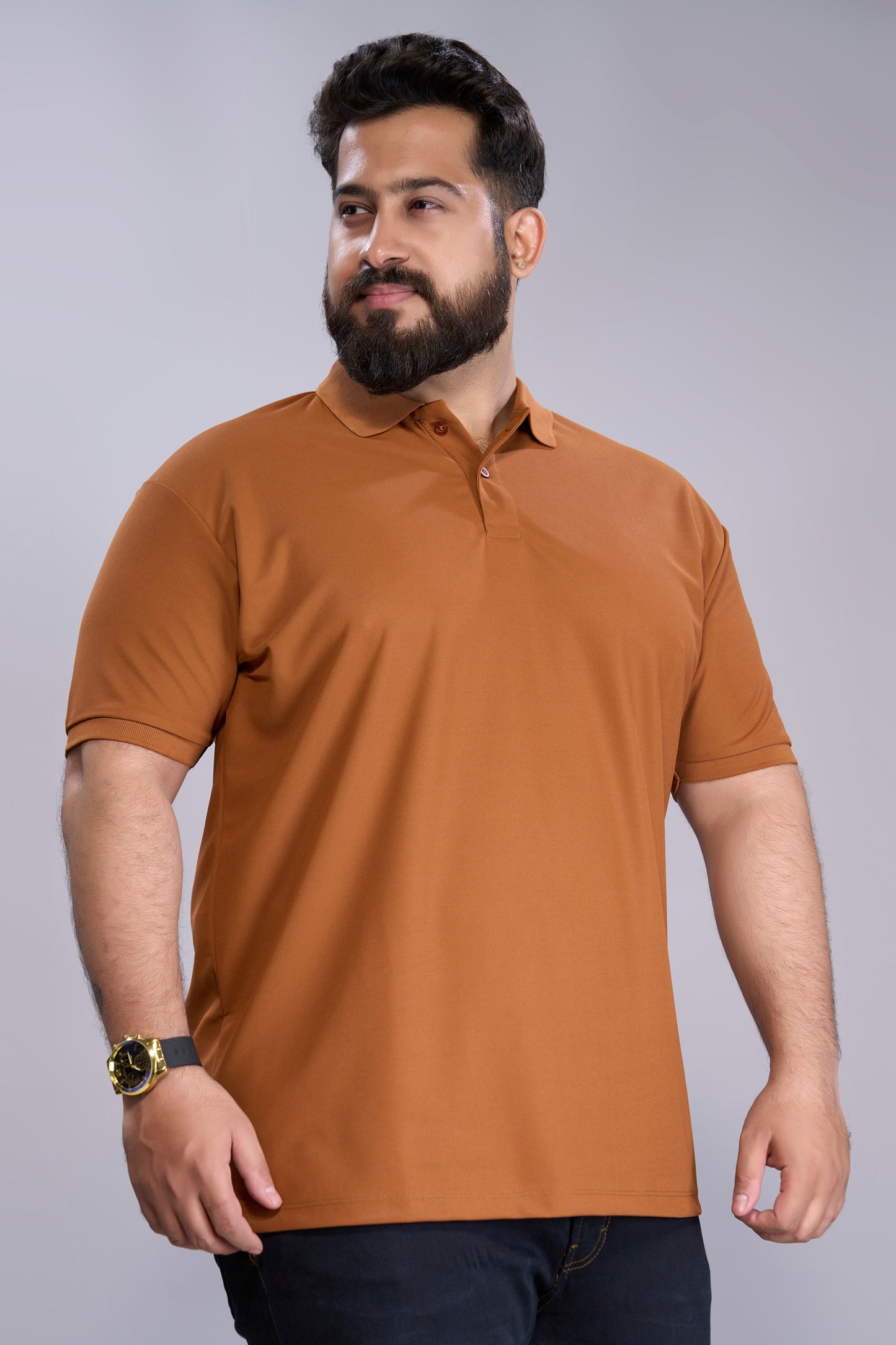 Caramel - Smart Tech Polo Plus Size