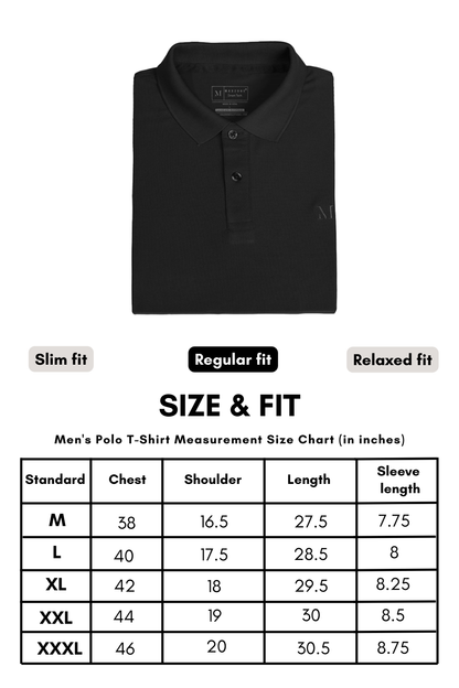 Smart tech polo - Black Polo T-SHIRT Maxzone Clothing