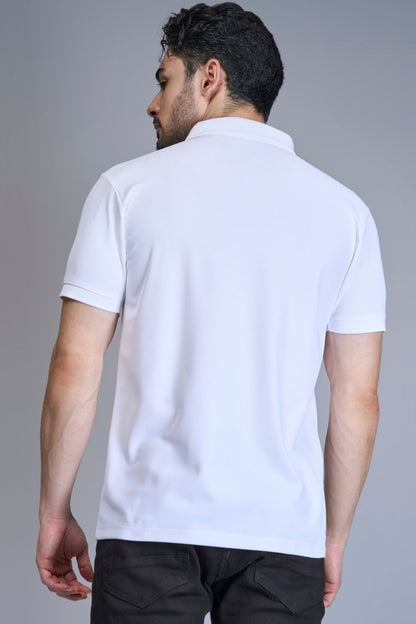 White Smart Tech Pocket + Polo T-shirts Maxzone Clothing   