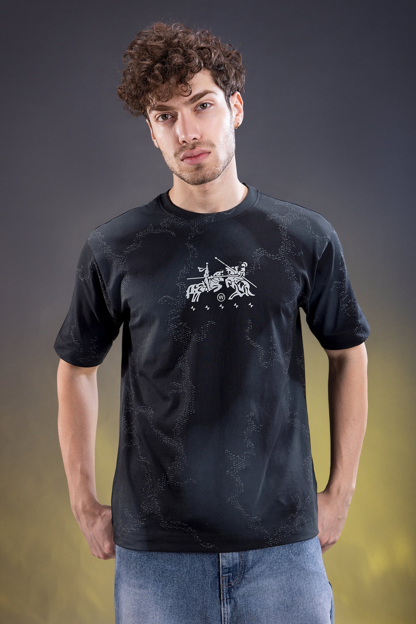 Black - Hustle Oversize T-shirt