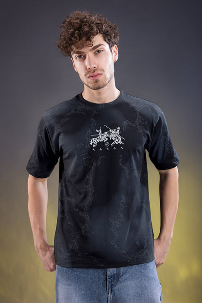 Black - Hustle Oversize T-shirt