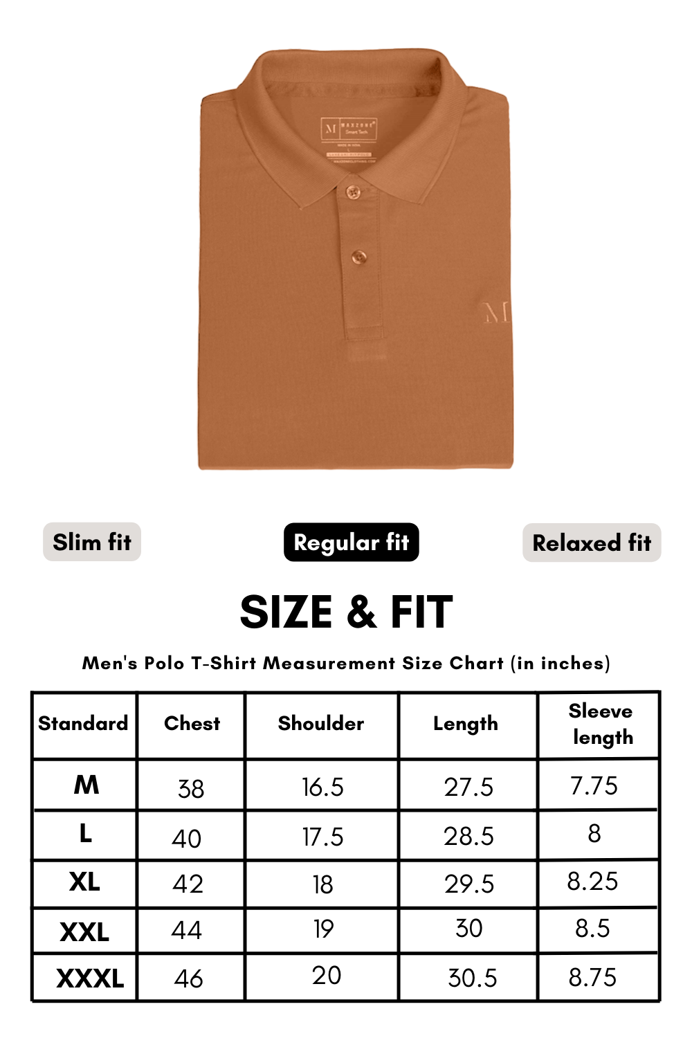 Smart tech polo - Caramel Polo T-SHIRT Maxzone Clothing