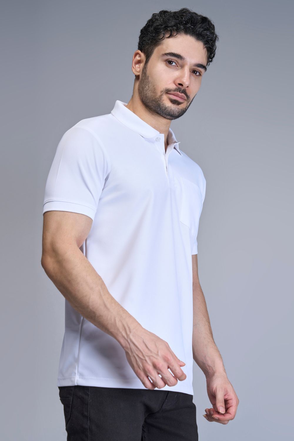 White Smart Tech Pocket + Polo T-shirts Maxzone Clothing   