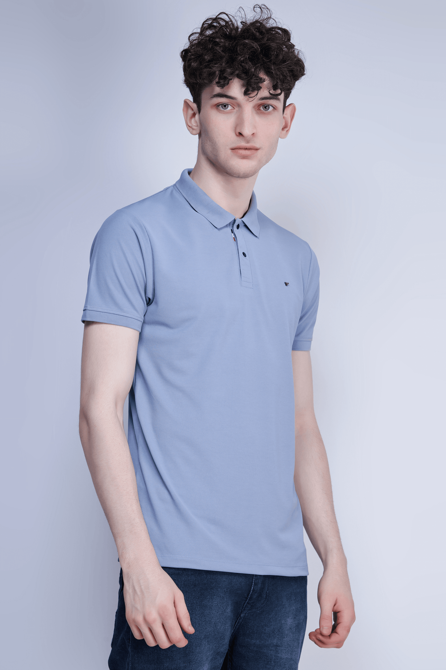 Cosmic-sky Crepe Polo T-shirt  Maxzone Clothing   