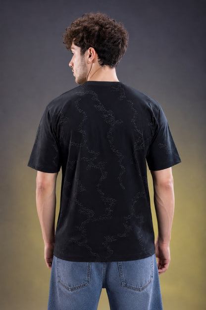 Black - Hustle Oversize T-shirt