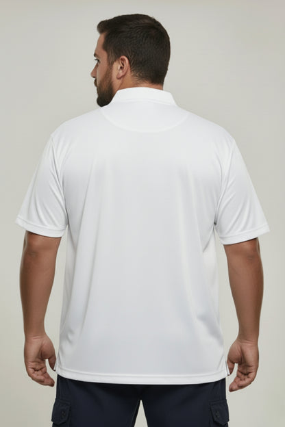 White - Smart Tech Pocket Polo Plus Size