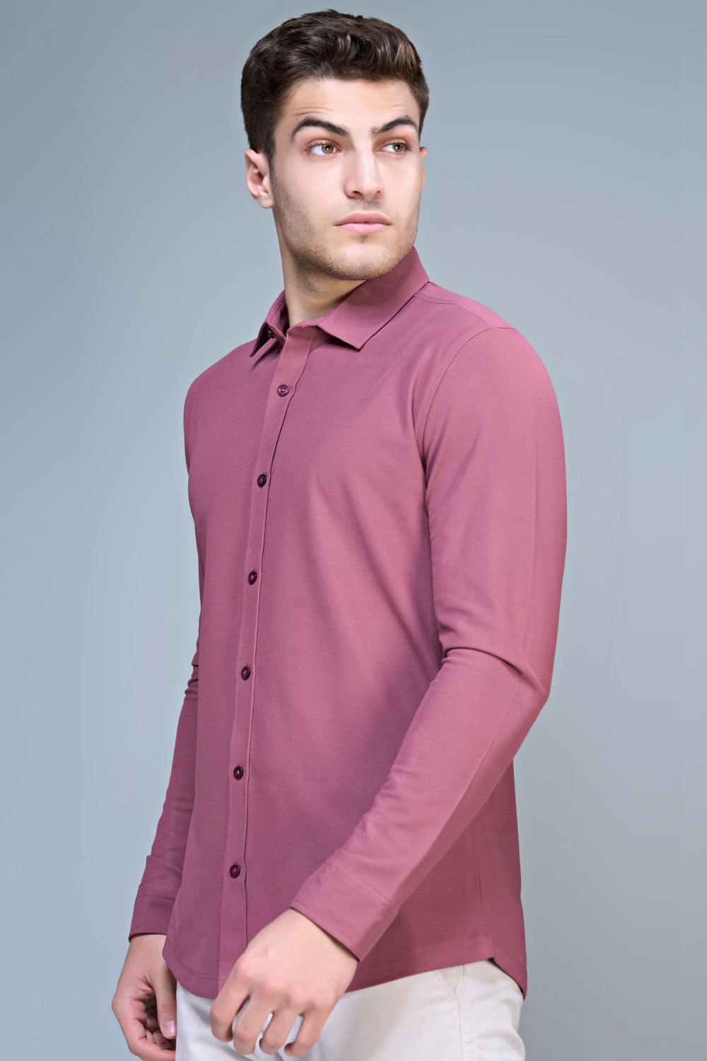 Maroon Smart Tech Full Sleeve Shirt  Maxzone Clothing   