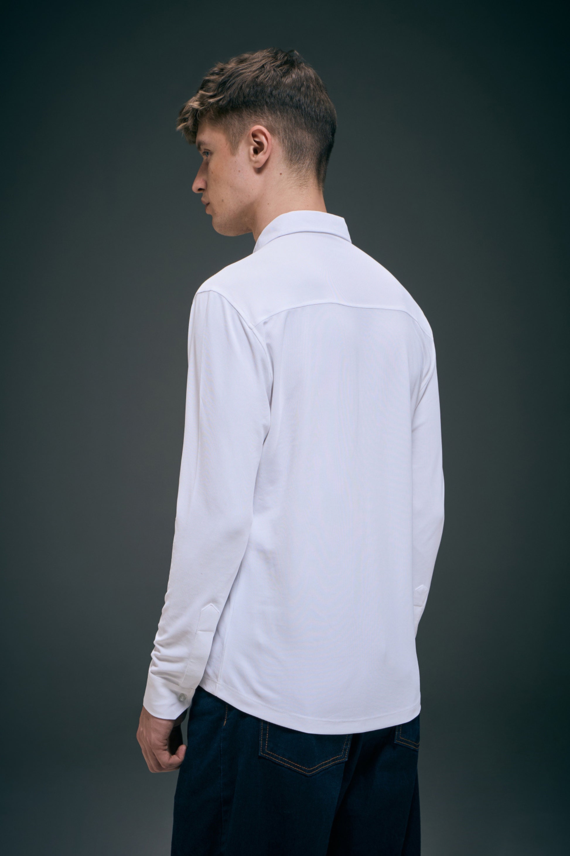 White Smart Tech Full Sleeve Shirt Full Sleeve Shirt Maxzone Clothing