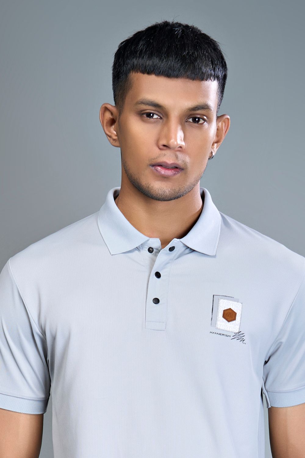 3 Buttons Polo Tshirt - LT. Grey  Maxzone Clothing   