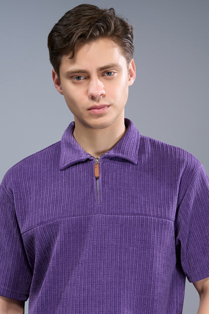 Mauve - Old Money Zip Polo Maxzone Clothing M