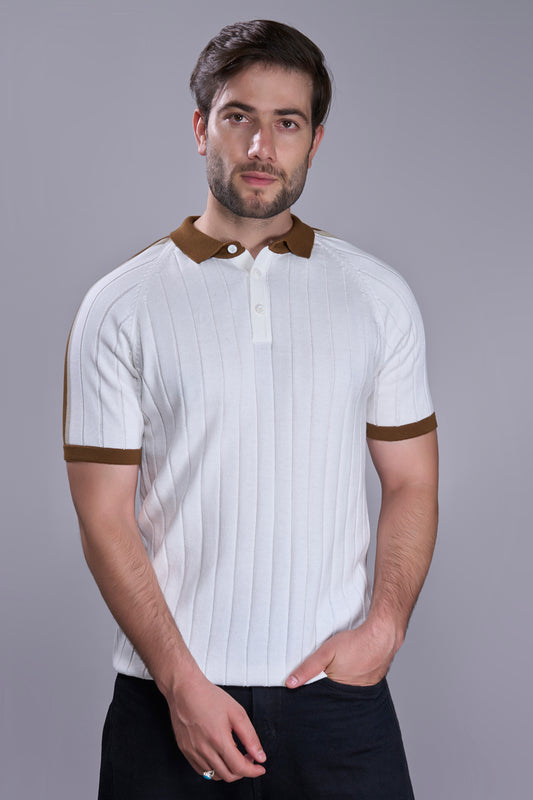 White - Luxe Knitted Polo