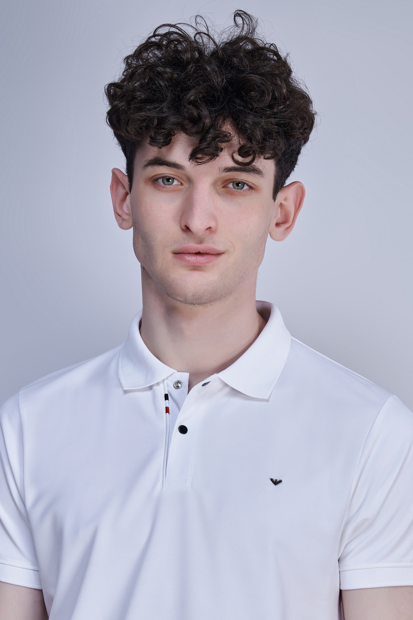 White Crepe Polo T-shirt Polo T-SHIRT Maxzone Clothing   