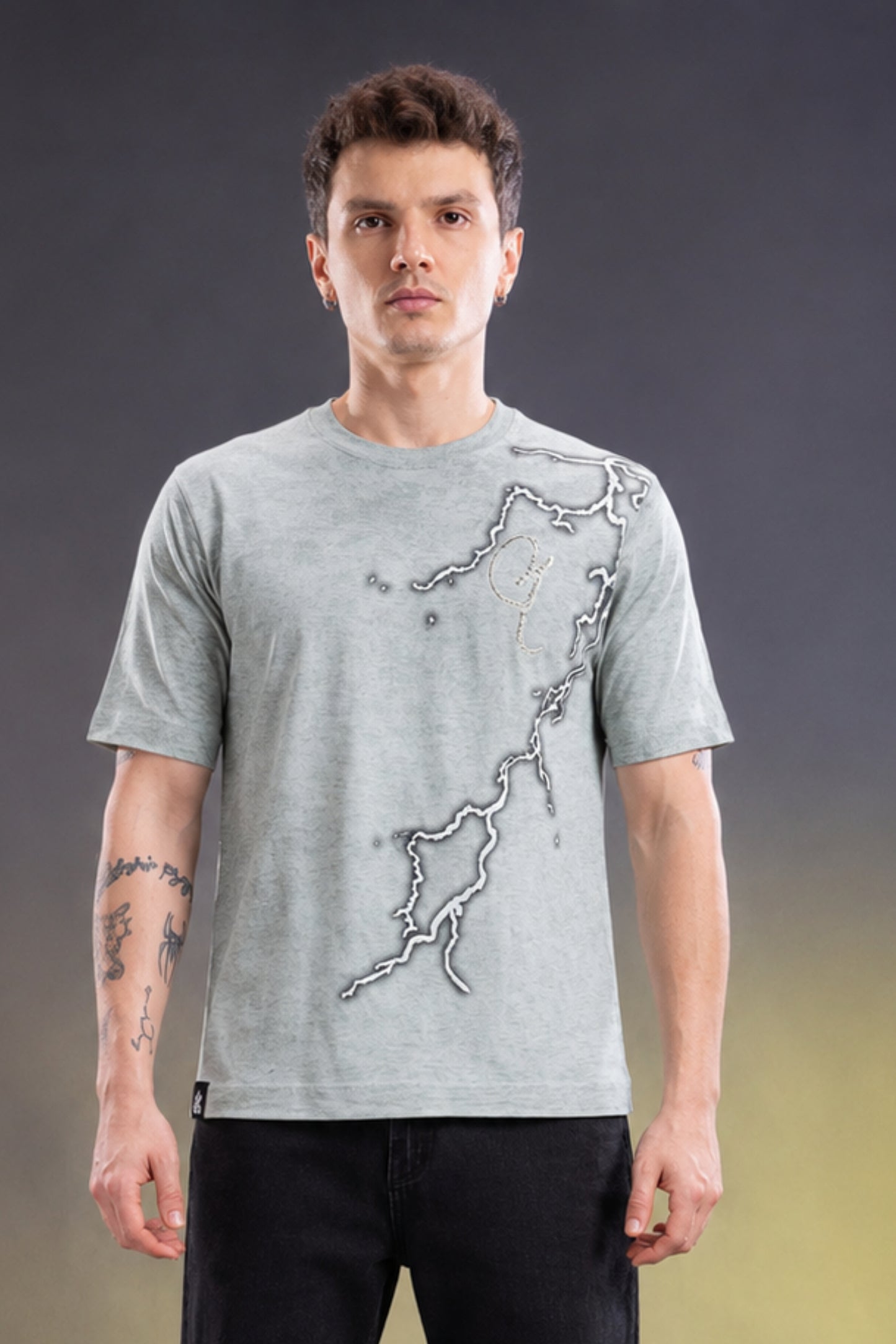Pale Grey - Hustle Oversize T-shirt