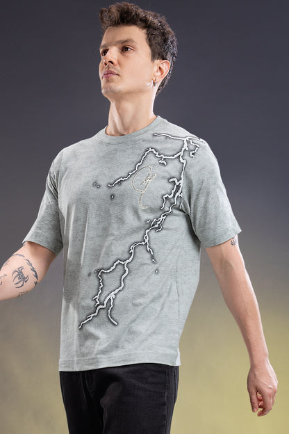 Pale Grey - Hustle Oversize T-shirt