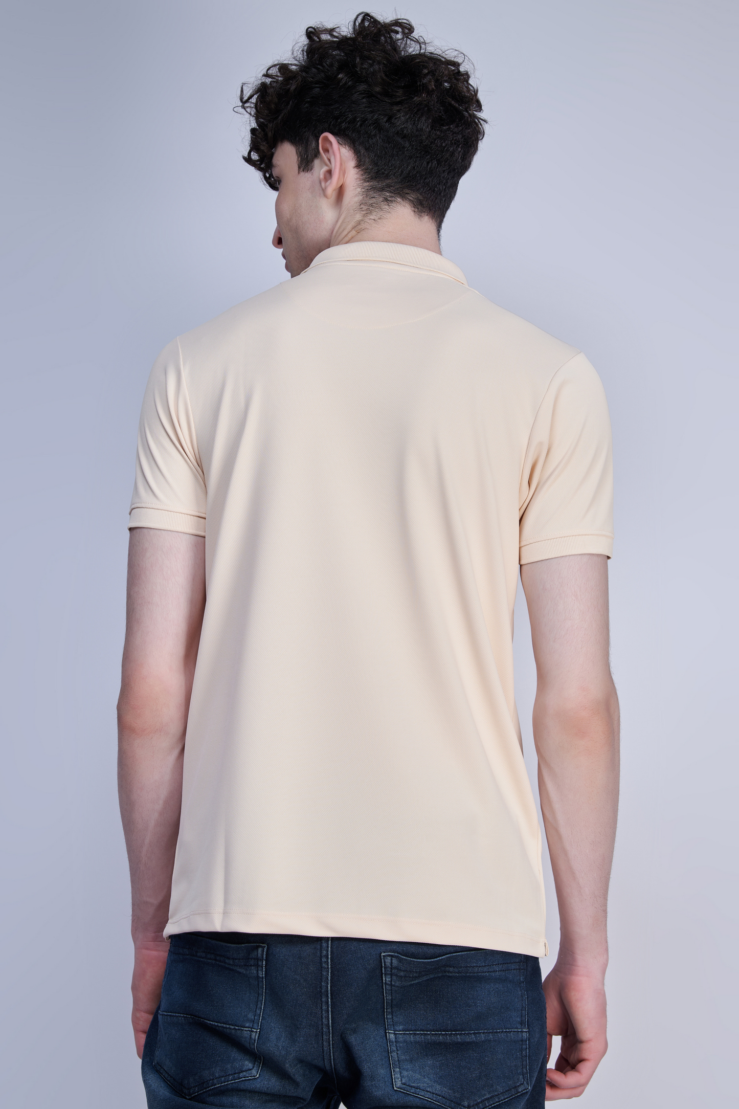 Bisque Crepe Polo T-shirt Polo T-SHIRT Maxzone Clothing   