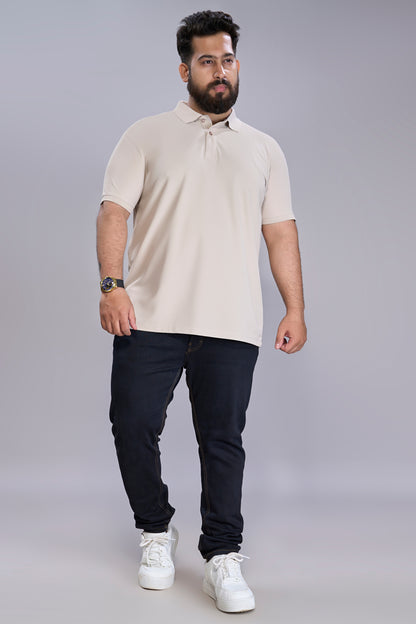 Soft Beige - Smart Tech Polo Plus Size