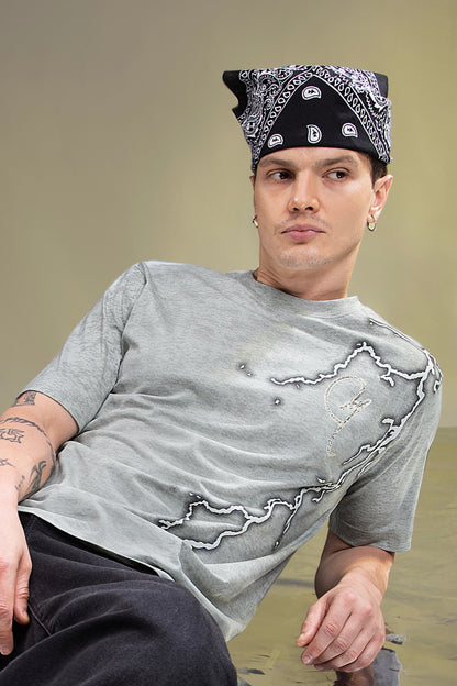 Pale Grey - Hustle Oversize T-shirt