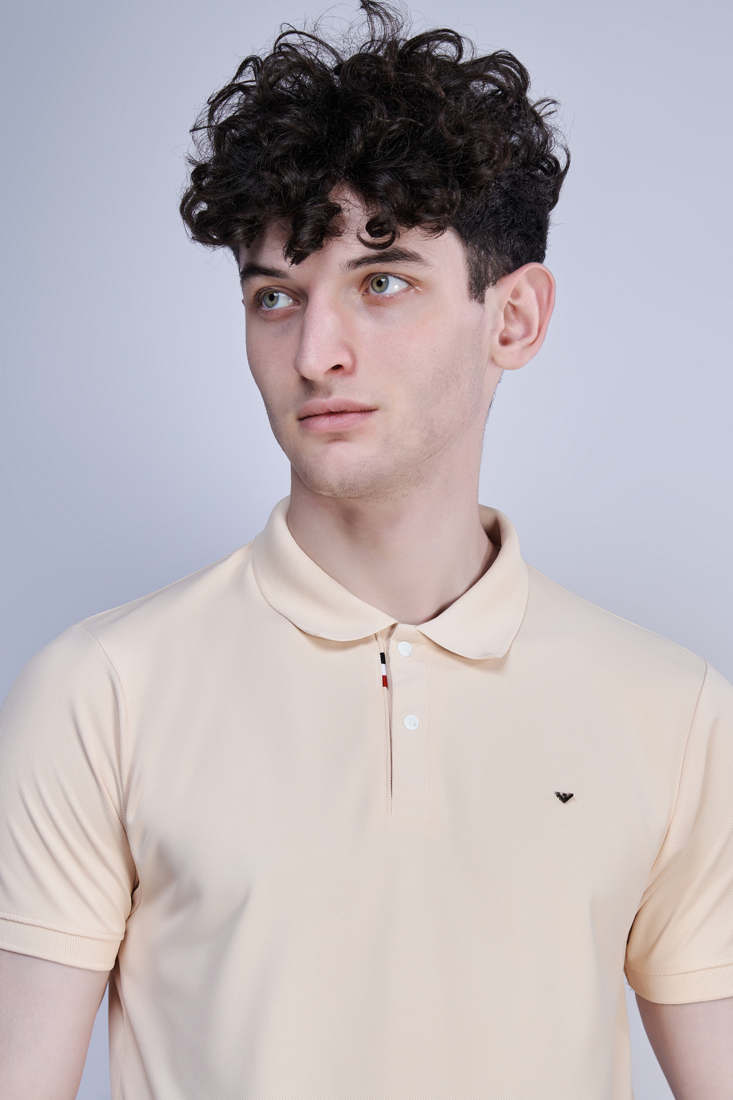 Bisque Crepe Polo T-shirt Polo T-SHIRT Maxzone Clothing   