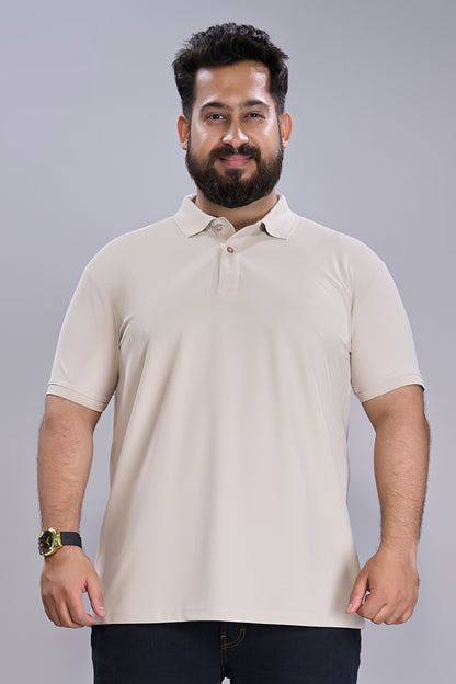 Soft Beige - Smart Tech Polo Plus Size
