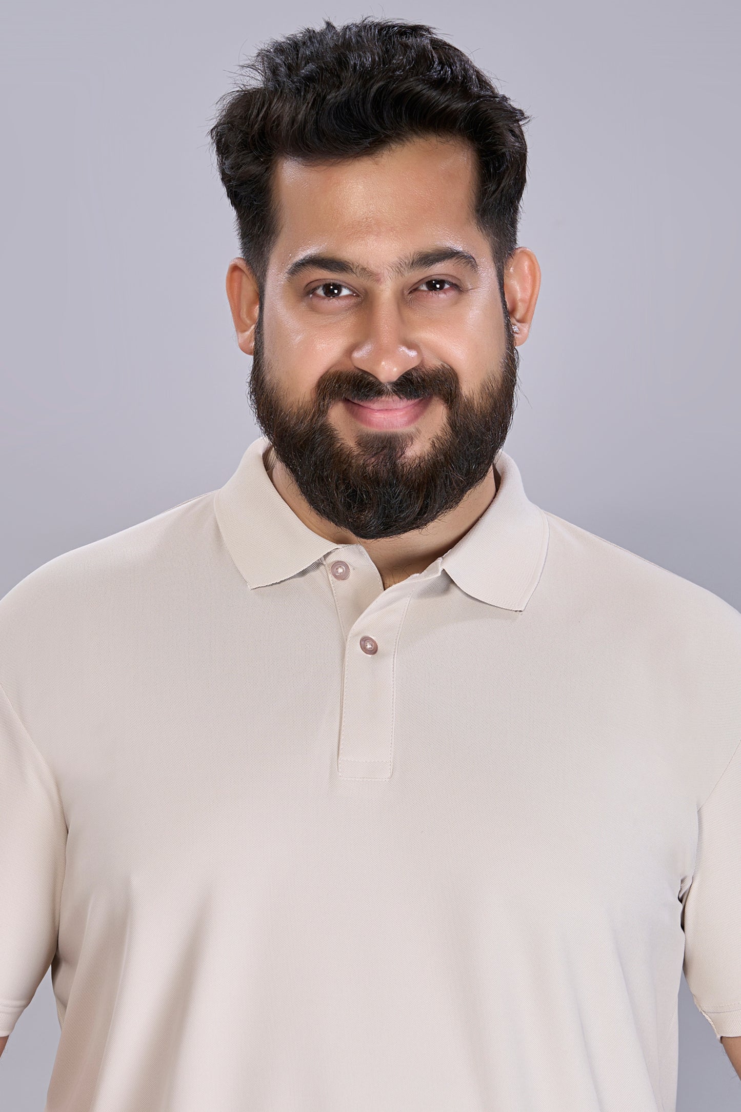 Soft Beige - Smart Tech Polo Plus Size