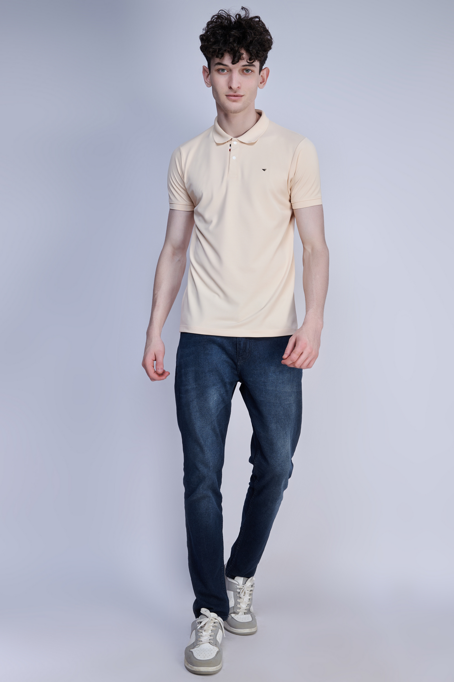 Bisque Crepe Polo T-shirt Polo T-SHIRT Maxzone Clothing   