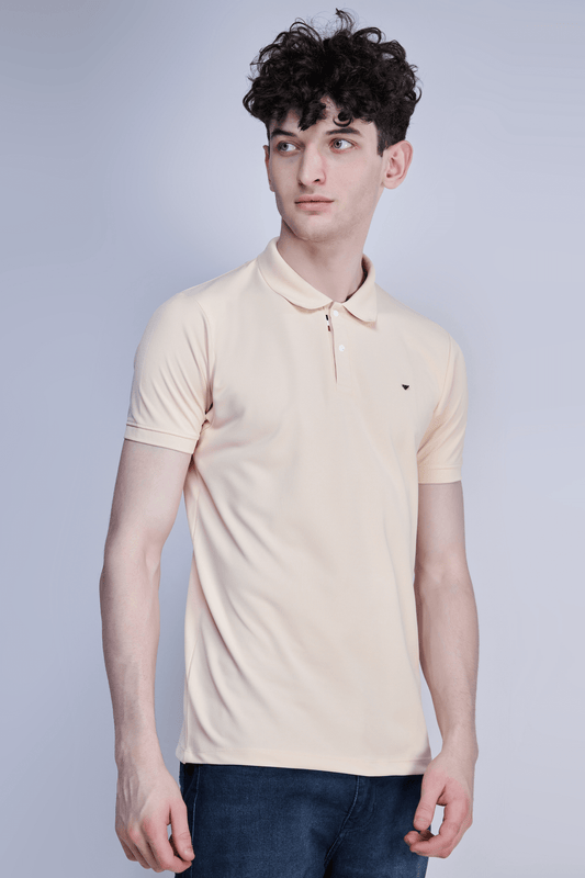 Shop Men's Bisque Polo T-shirt-front Moxzone Clothing