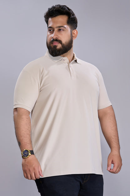 Soft Beige - Smart Tech Polo Plus Size