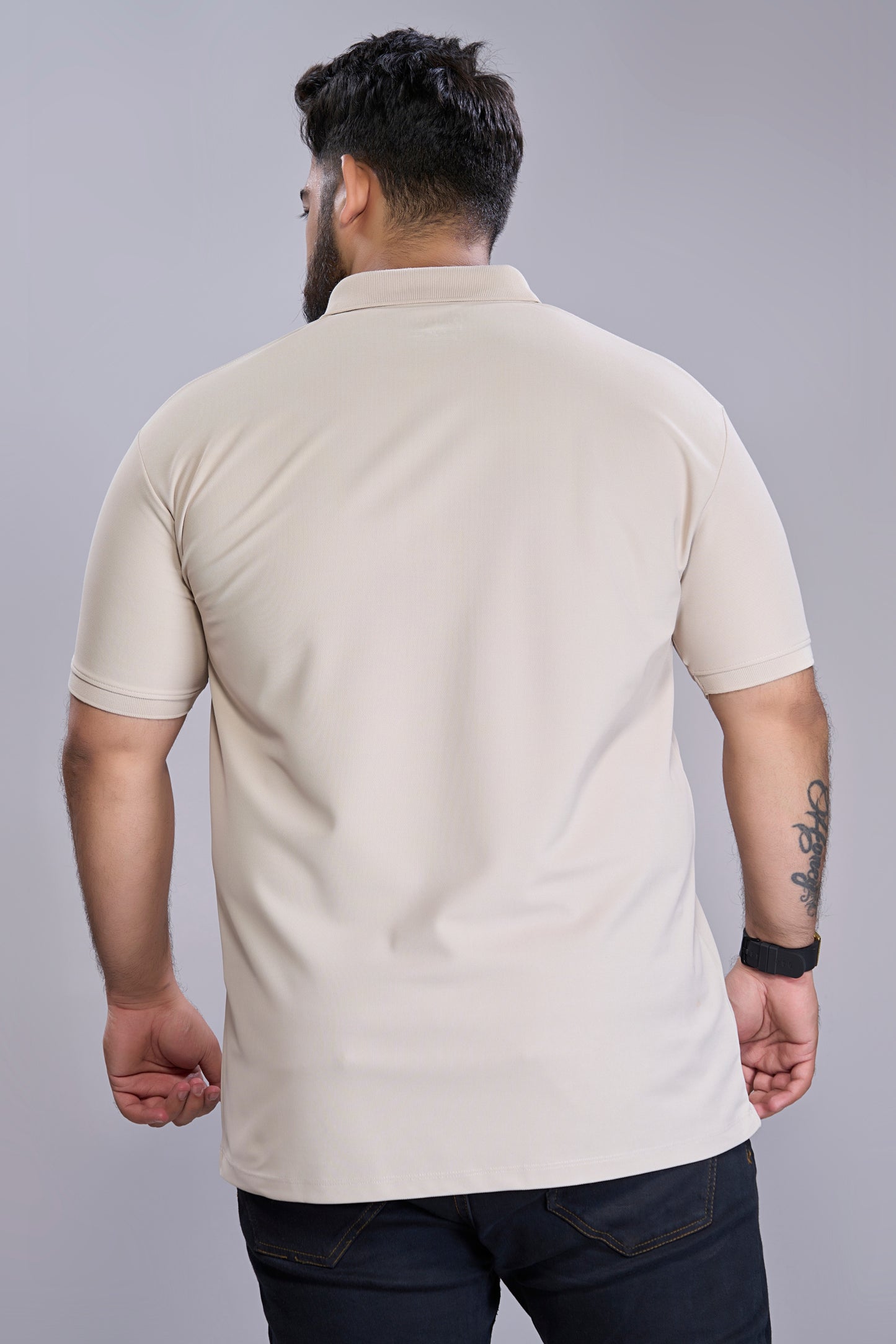 Soft Beige - Smart Tech Polo Plus Size