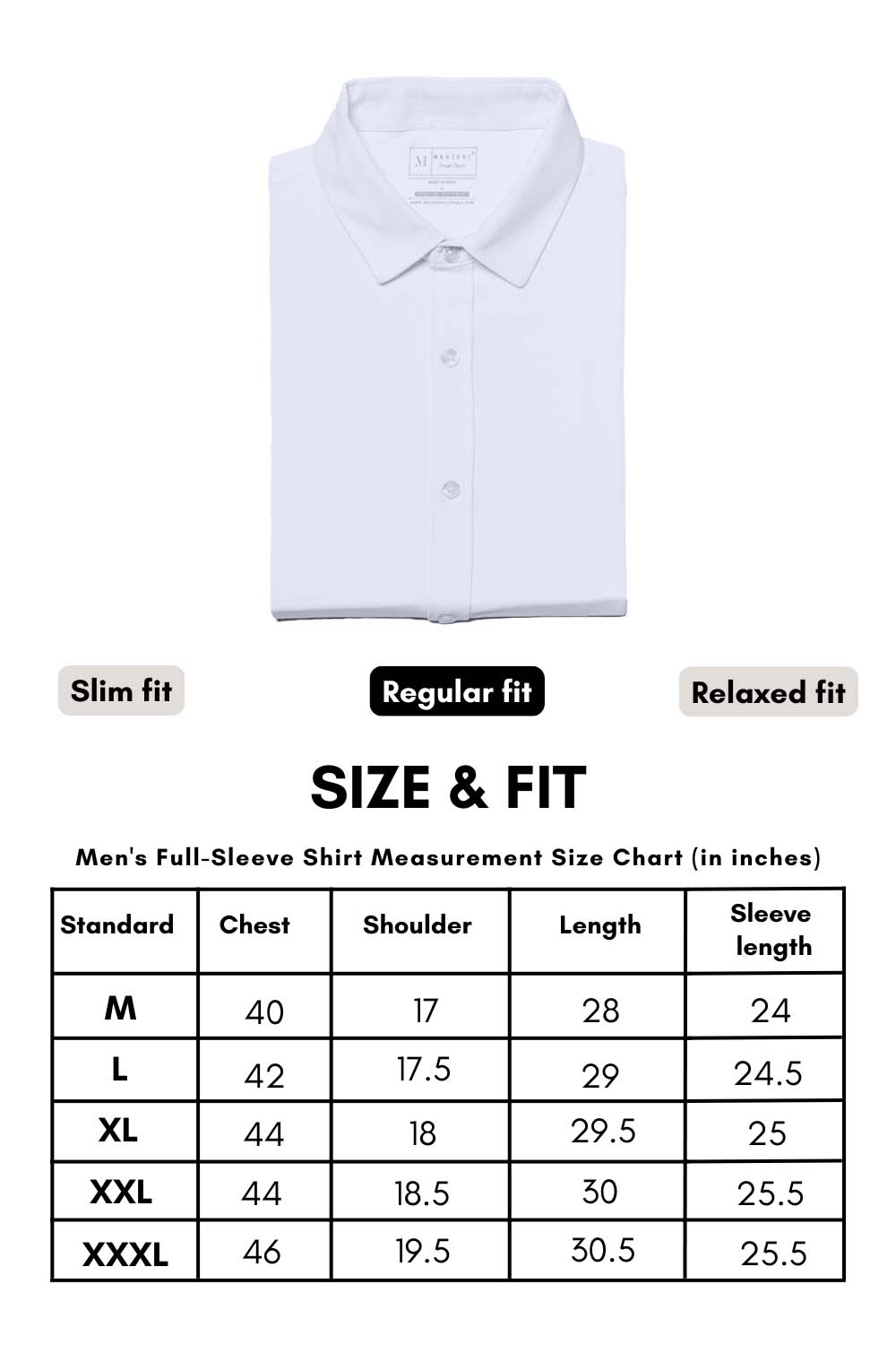 White Smart Tech Full Sleeve Shirt Full Sleeve Shirt Maxzone Clothing