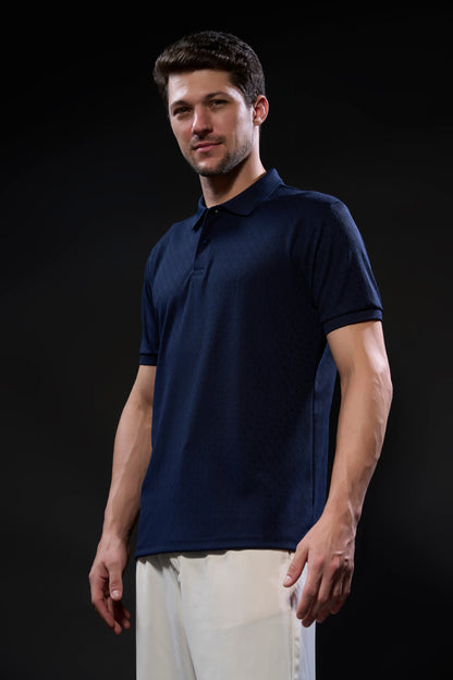 Navy - Structure Knit Smart Tech Polo