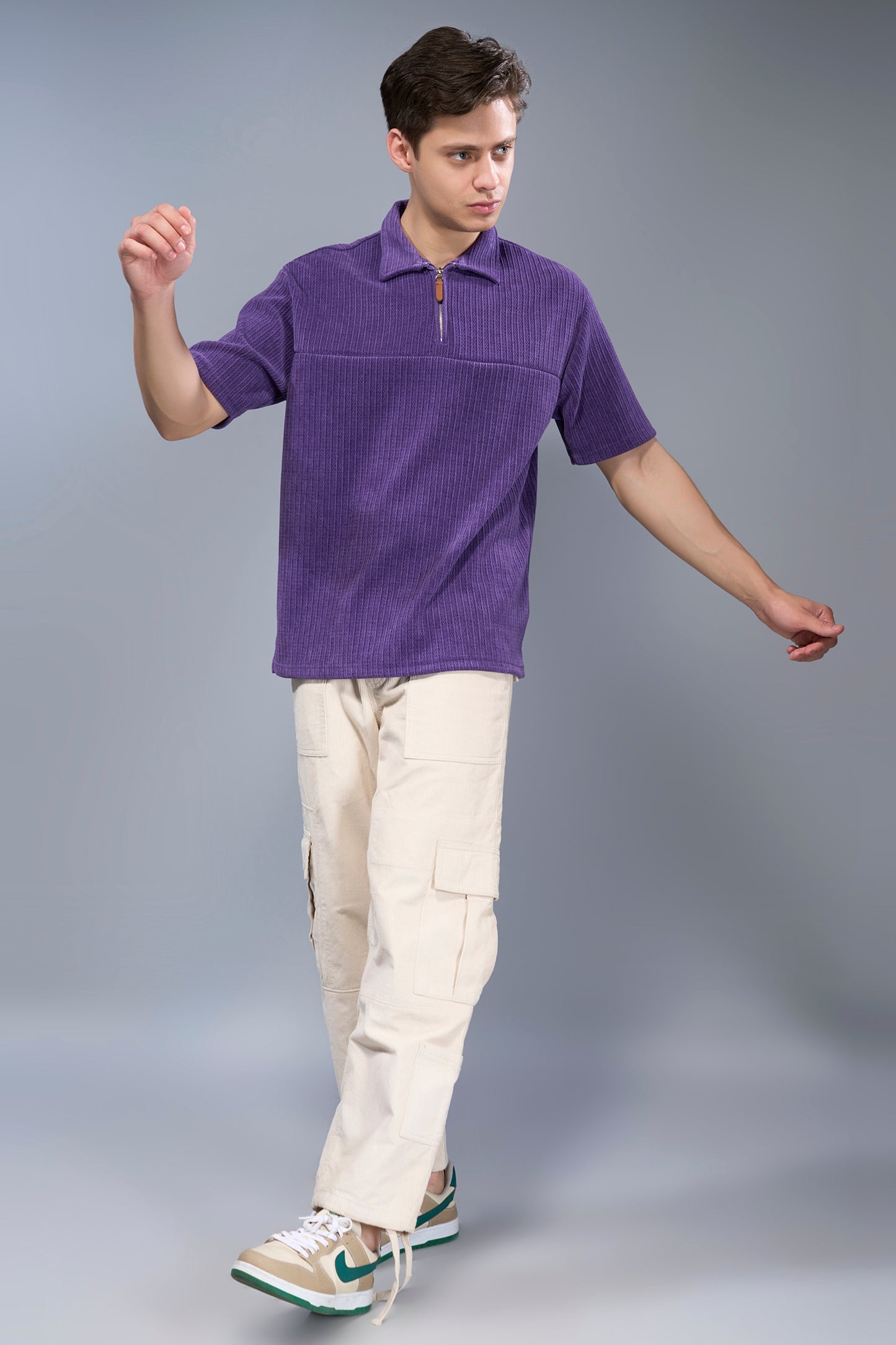 Mauve - Old Money Zip Polo Maxzone Clothing