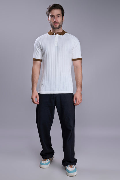 White - Luxe Knitted Polo
