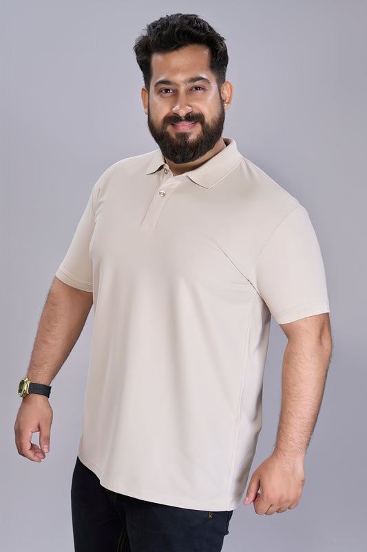 Soft Beige - Smart Tech Polo Plus Size