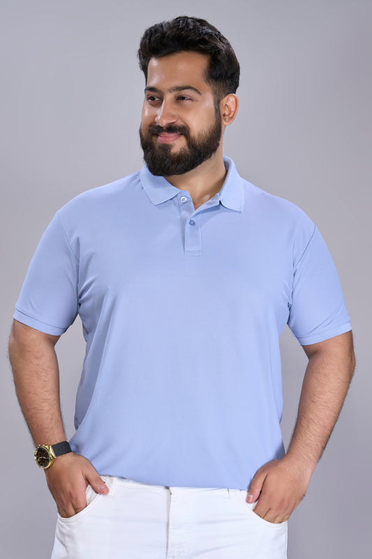 Ice Blue - Smart Tech Polo Plus Size