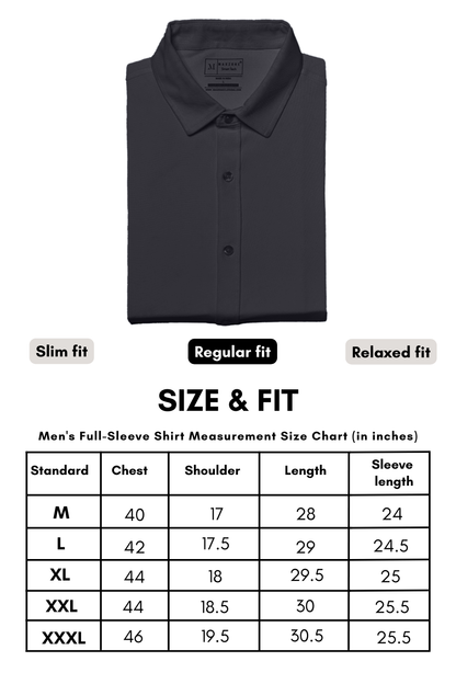 Black Smart Tech Full Sleeve Shirt Full Sleeve Shirt Maxzone Clothing