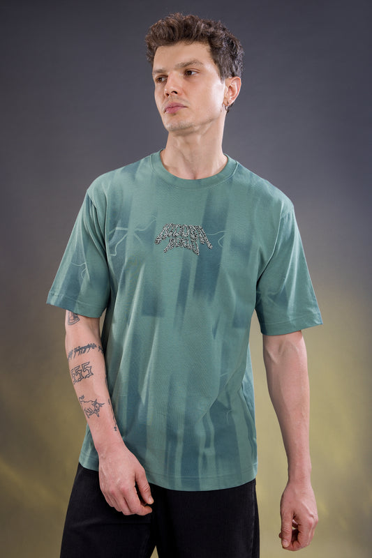 Teal Green - Hustle Oversize T-shirt