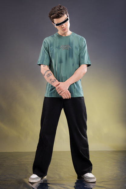 Teal Green - Hustle Oversize T-shirt