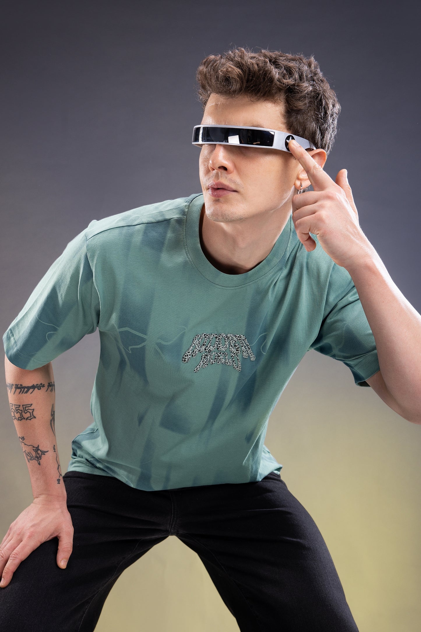 Teal Green - Hustle Oversize T-shirt