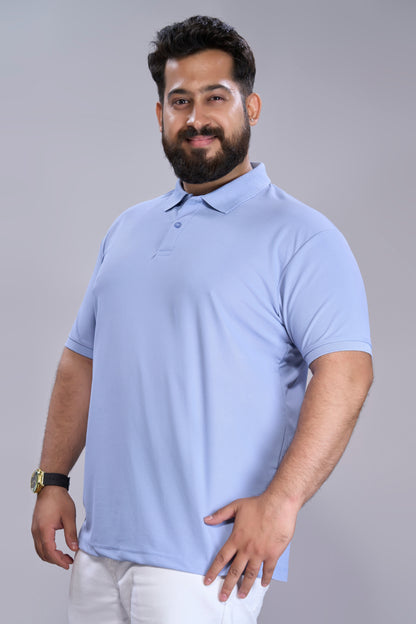 Ice Blue - Smart Tech Polo Plus Size