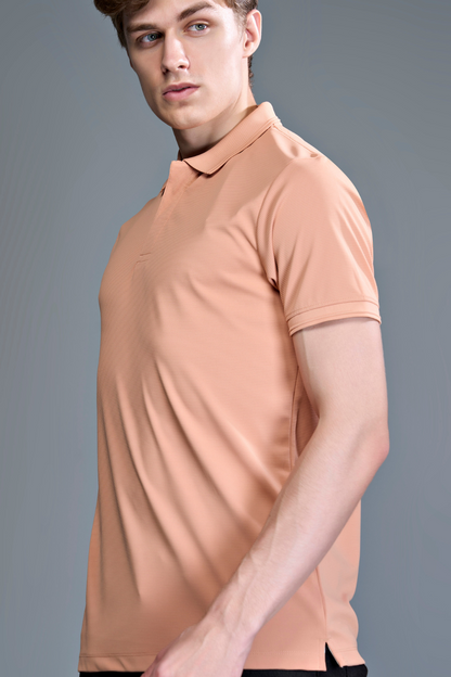 Burnt Orange - Smart Tech Textured Polo Maxzone Clothing