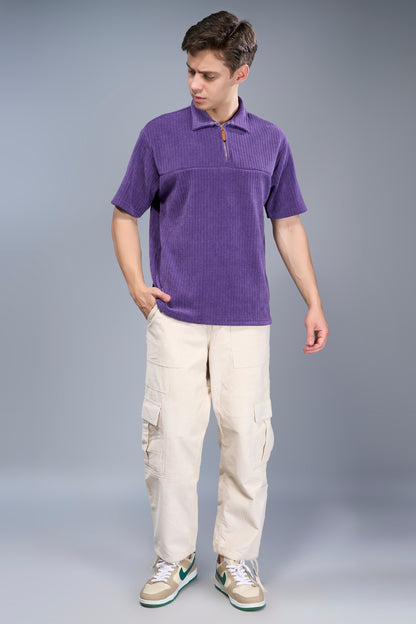 Mauve - Old Money Zip Polo Maxzone Clothing