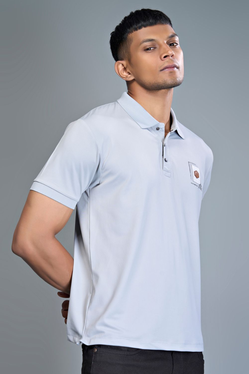 3 Buttons Polo Tshirt - LT. Grey  Maxzone Clothing   