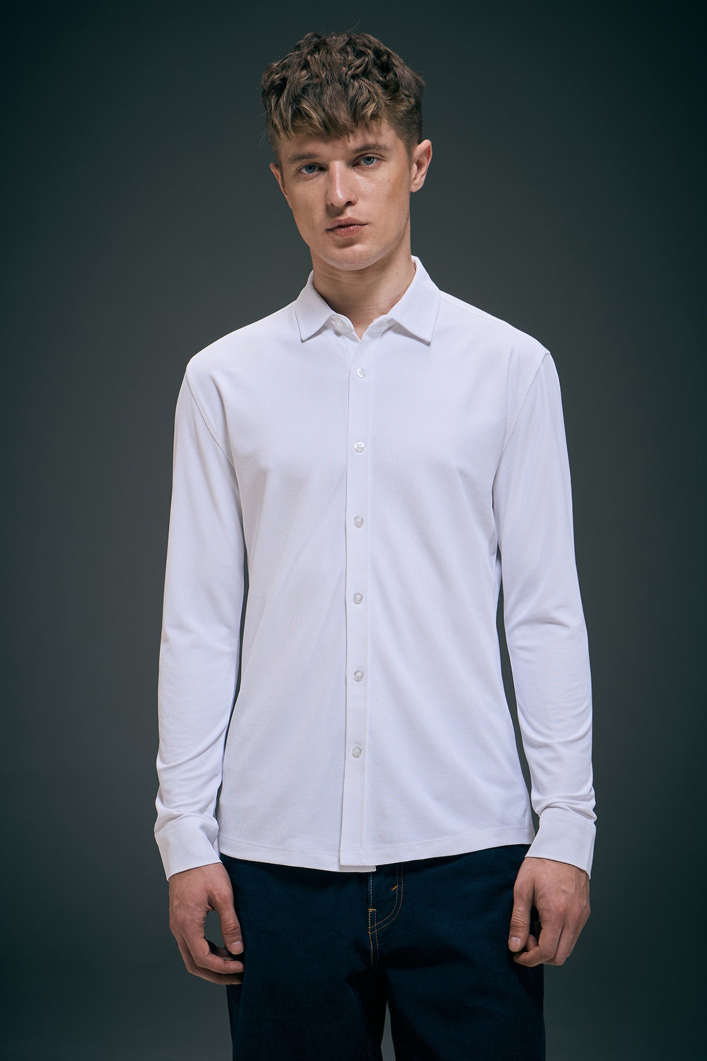 White Smart Tech Full Sleeve Shirt Full Sleeve Shirt Maxzone Clothing