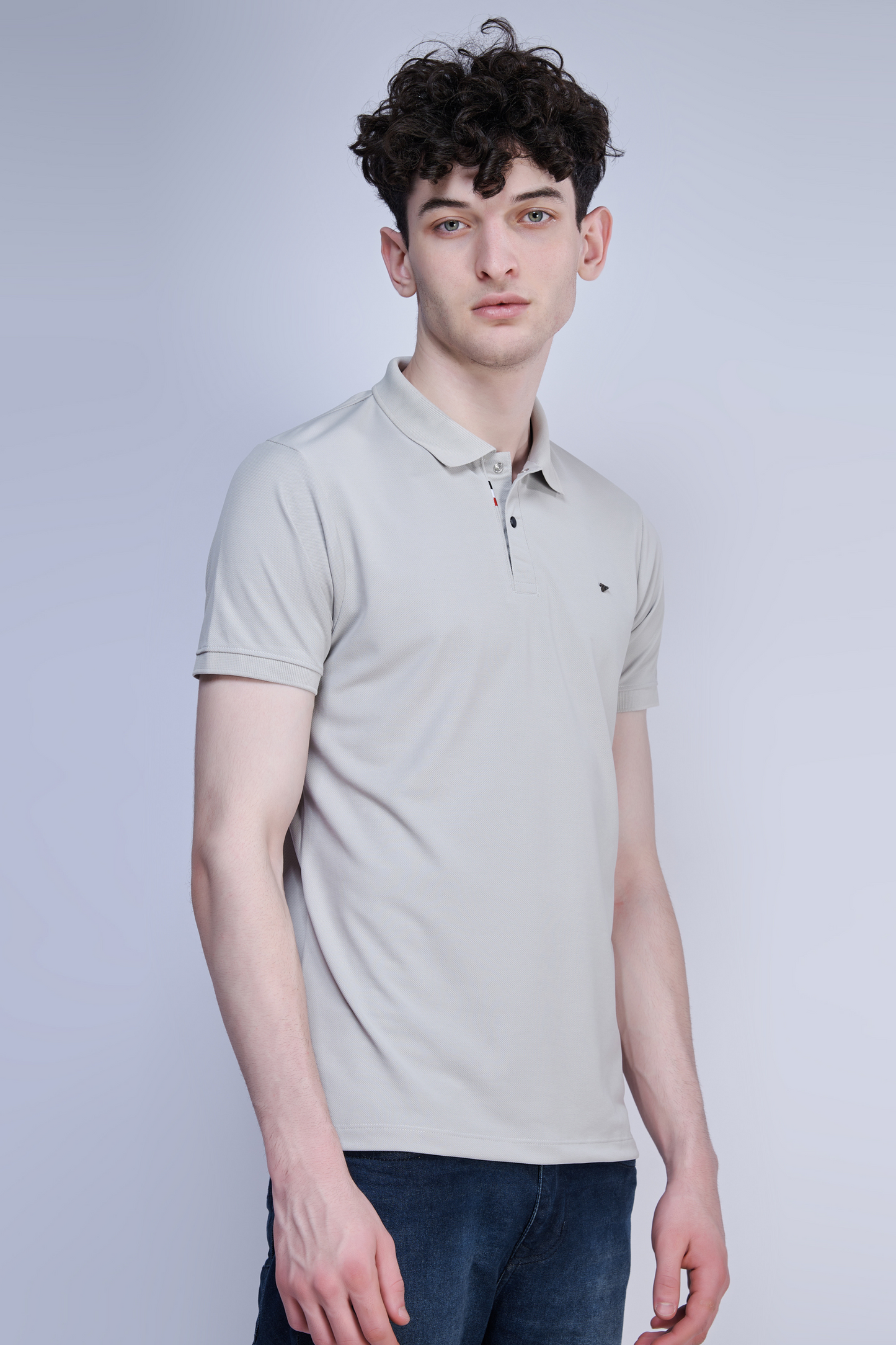 L.T.Cement Crepe Polo T-shirt  Maxzone Clothing   