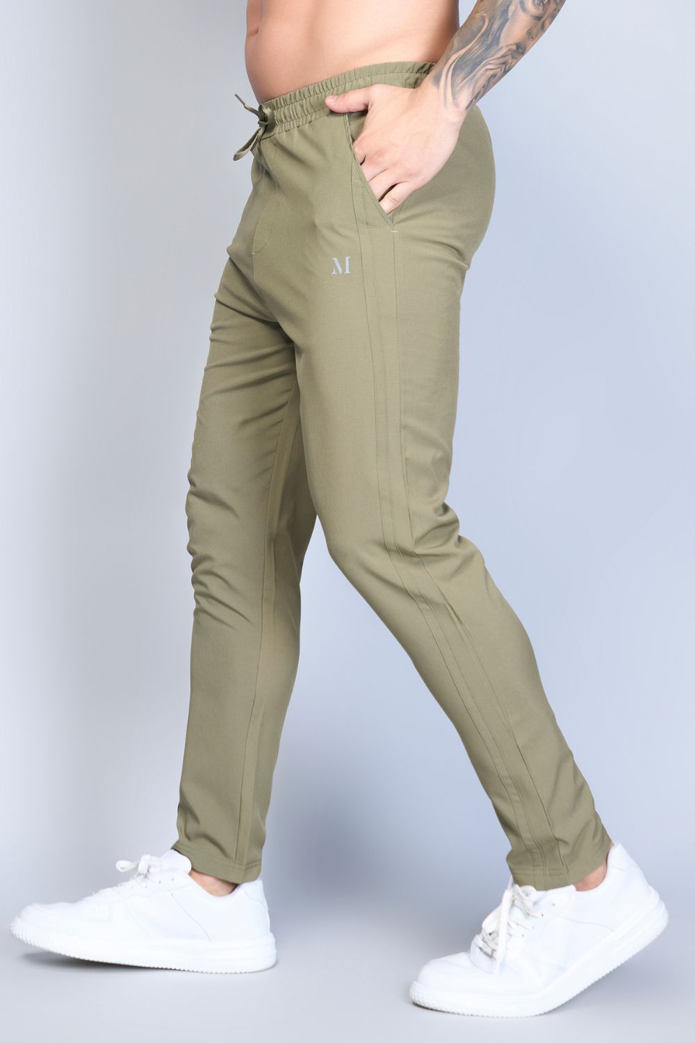 Drawstring Olive Green 365 Track Pant  Maxzone Clothing   