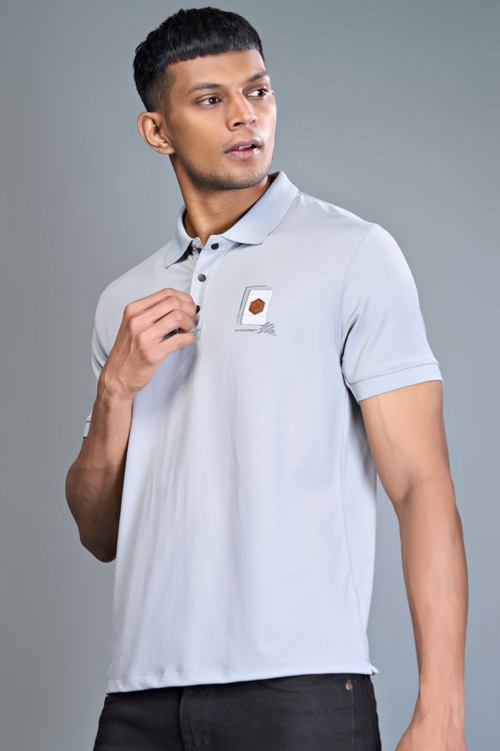 3 Buttons Polo Tshirt - LT. Grey  Maxzone Clothing M  