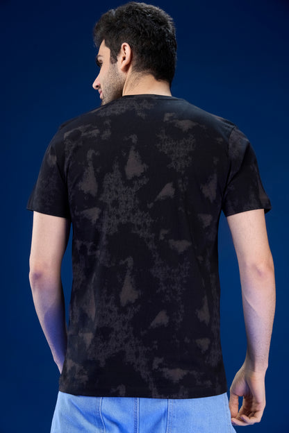Black - AOP Round Neck T-shirt