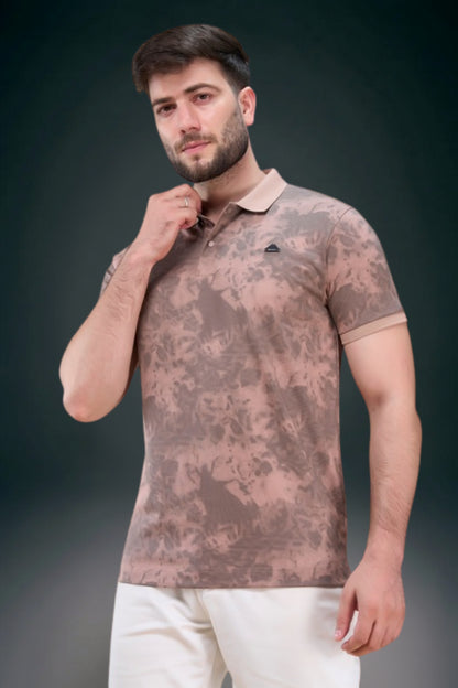 Dusty Mauve - Aurelis Aop Polo T-shirt